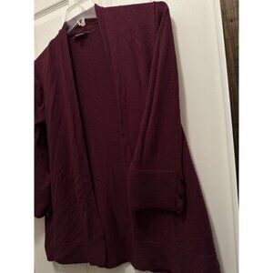 Evolution by Cyrus XL Burgandy cardigan button sleeve like new